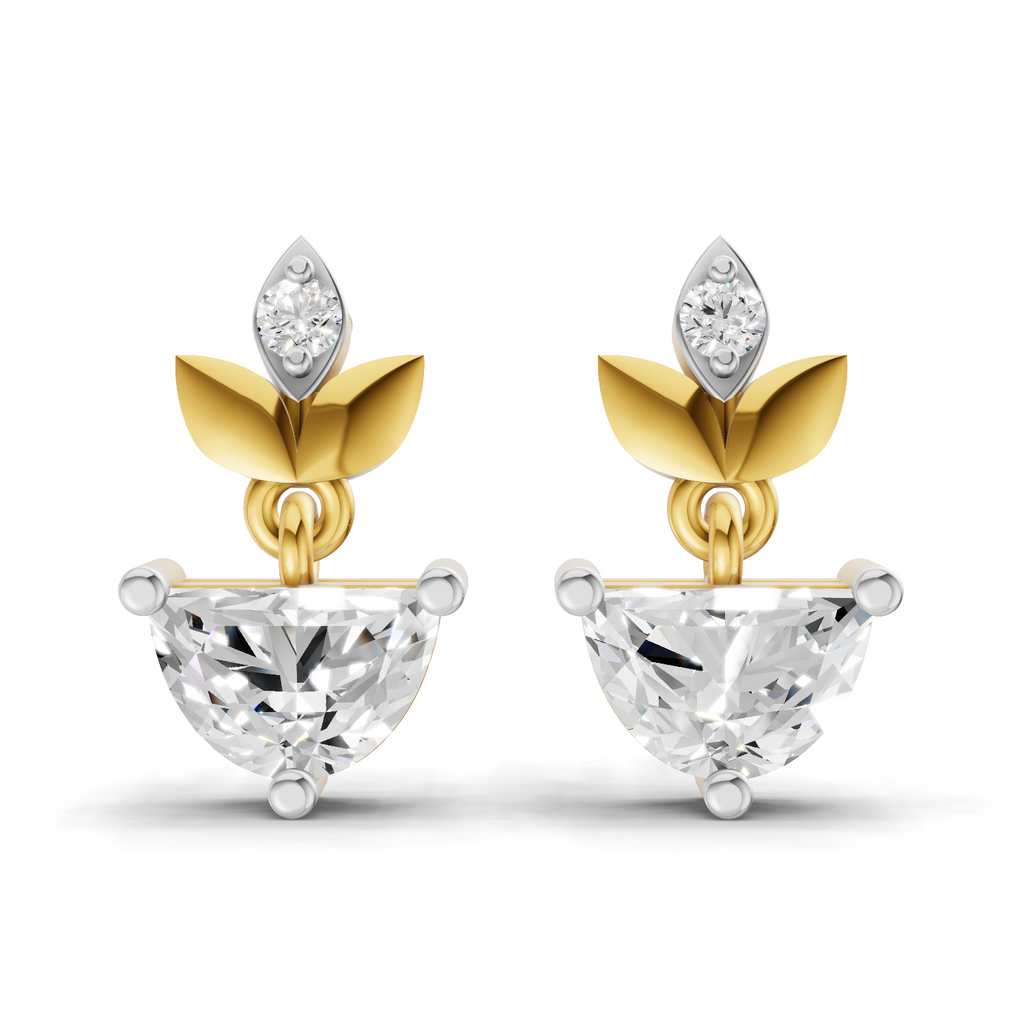 1.07 Carat Luna Leaf Diamond Earrings 14K