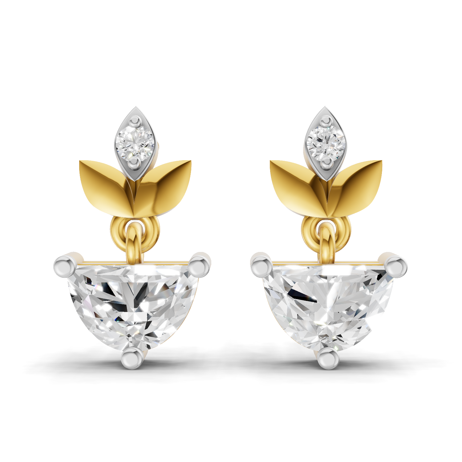 1.07 Carat Luna Leaf Diamond Earrings 14K