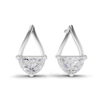 0.88 Carat Teardrop Arc Half-Moon Diamond Earrings 14K - White Gold