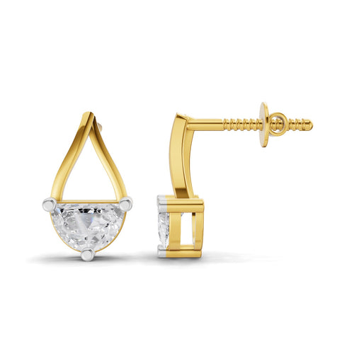 Refined Teardrop Moon Diamond Earrings