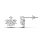 0.99 Carat Crown Diamond Earrings 14K - White Gold