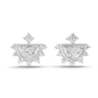 0.99 Carat Crown Diamond Earrings 14K - White Gold
