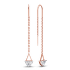 0.8 Carat Drop Chain Diamond Earrings 14K - Rose Gold