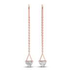 0.8 Carat Drop Chain Diamond Earrings 14K - Rose Gold