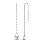 0.8 Carat Drop Chain Diamond Earrings 14K - White Gold