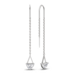 0.8 Carat Drop Chain Diamond Earrings 14K - White Gold