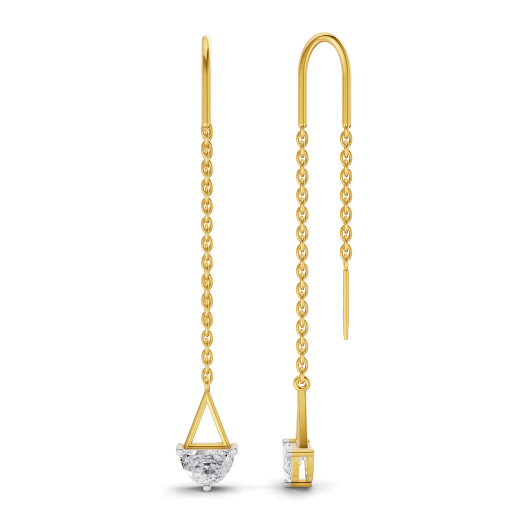 0.8 Carat Drop Chain Diamond Earrings 14K