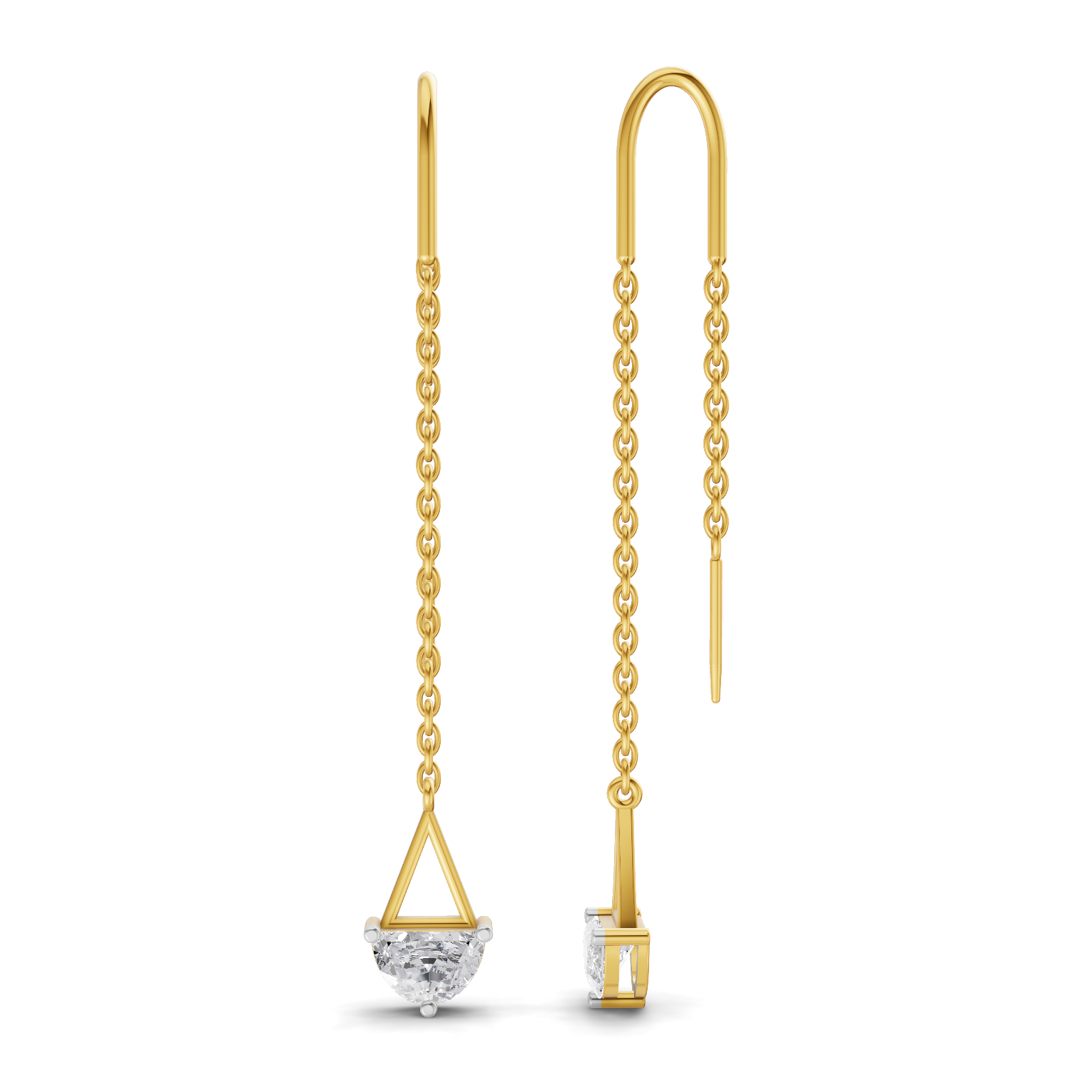 0.8 Carat Drop Chain Diamond Earrings 14K