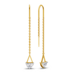 0.8 Carat Drop Chain Diamond Earrings 14K