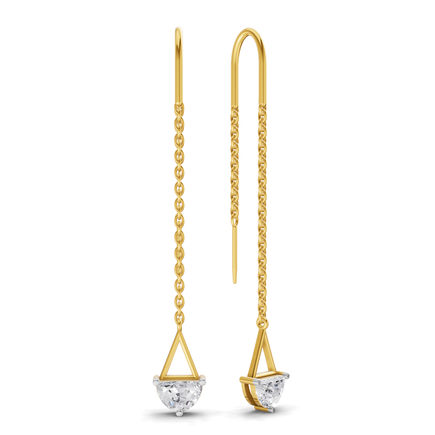 0.8 Carat Drop Chain Diamond Earrings 14K