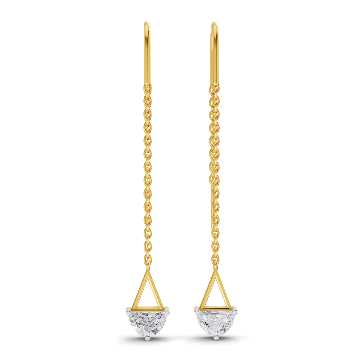 0.8 Carat Drop Chain Diamond Earrings 14K