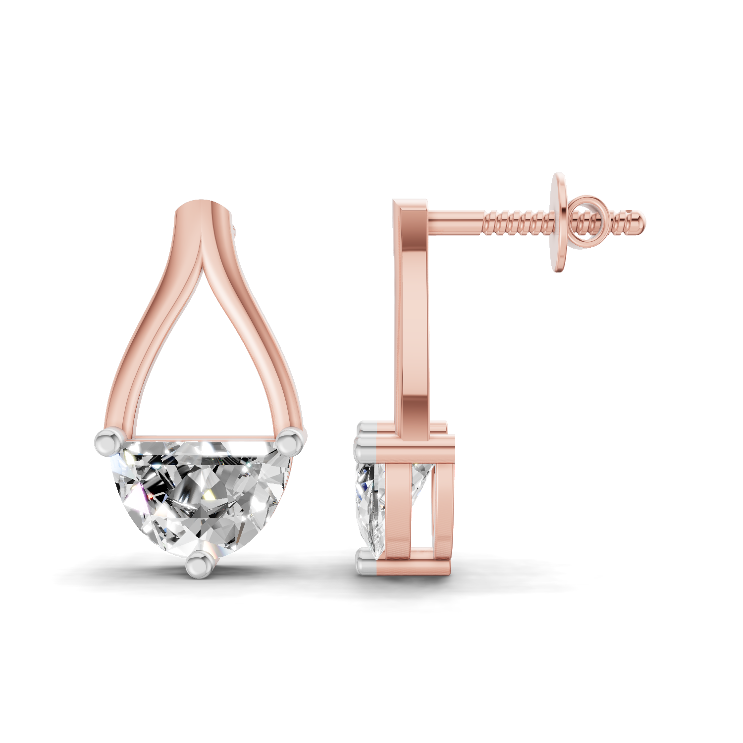 1.2 Carat Solitaire Diamond Earrings 14K - Rose Gold