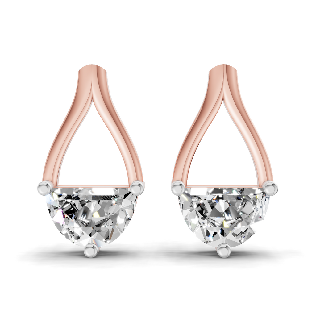 1.2 Carat Solitaire Diamond Earrings 14K - Rose Gold