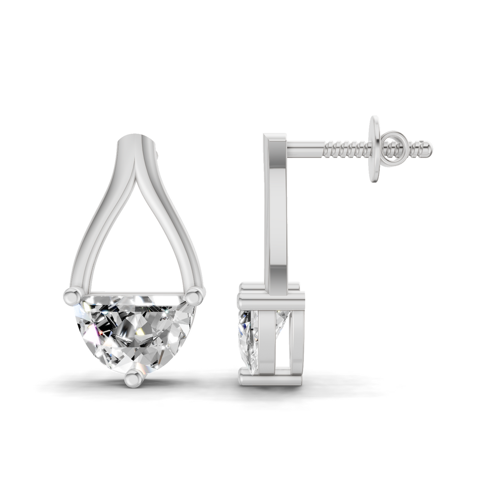 1.2 Carat Solitaire Diamond Earrings 14K - White Gold