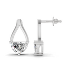 1.2 Carat Solitaire Diamond Earrings 14K - White Gold