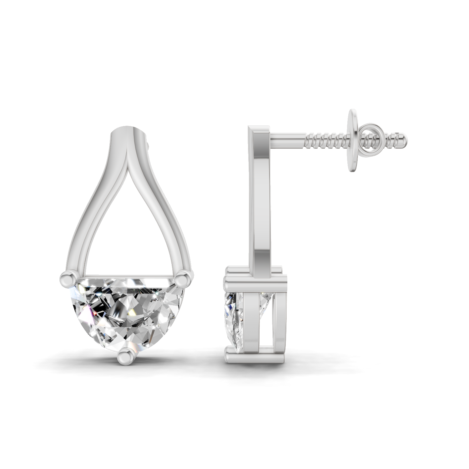 1.2 Carat Solitaire Diamond Earrings 14K - White Gold