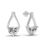 1.2 Carat Solitaire Diamond Earrings 14K - White Gold
