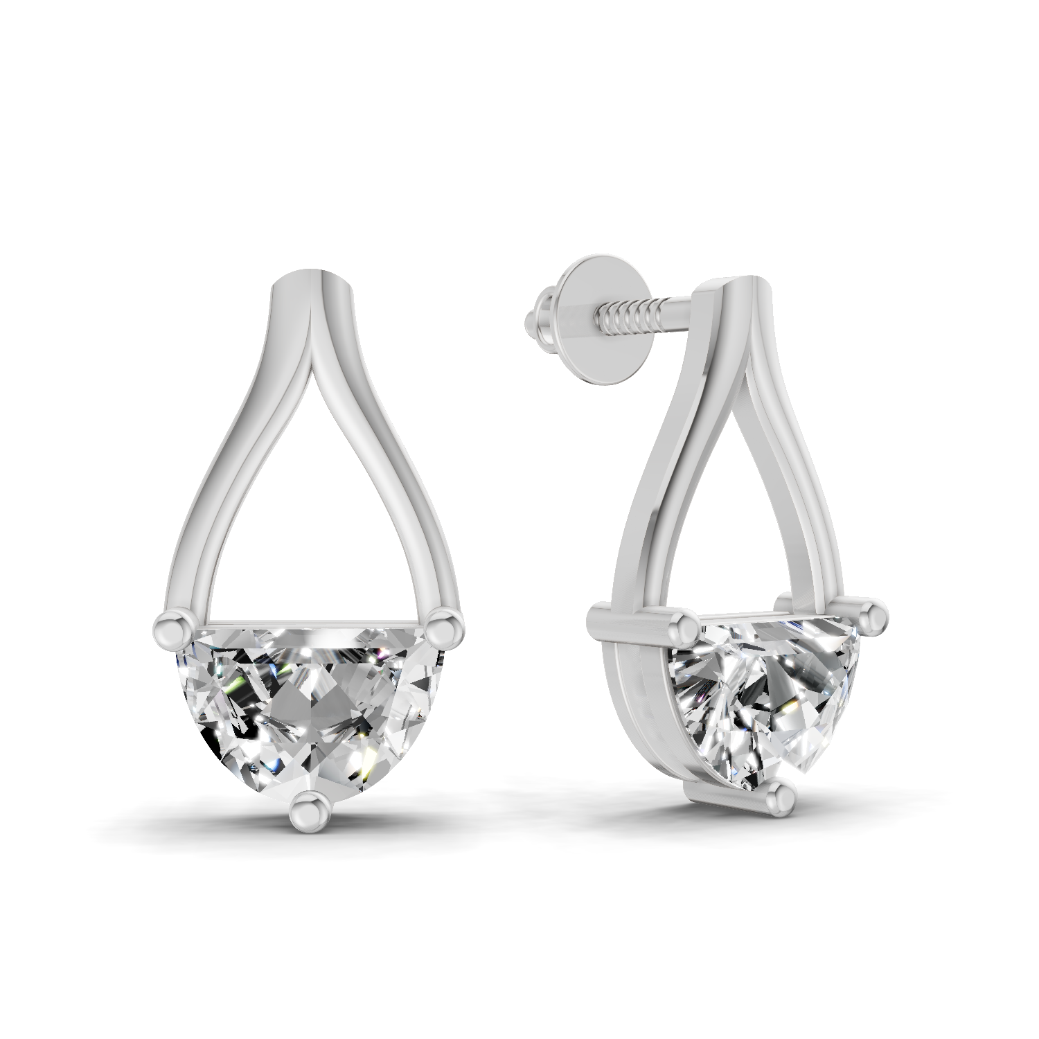 1.2 Carat Solitaire Diamond Earrings 14K - White Gold
