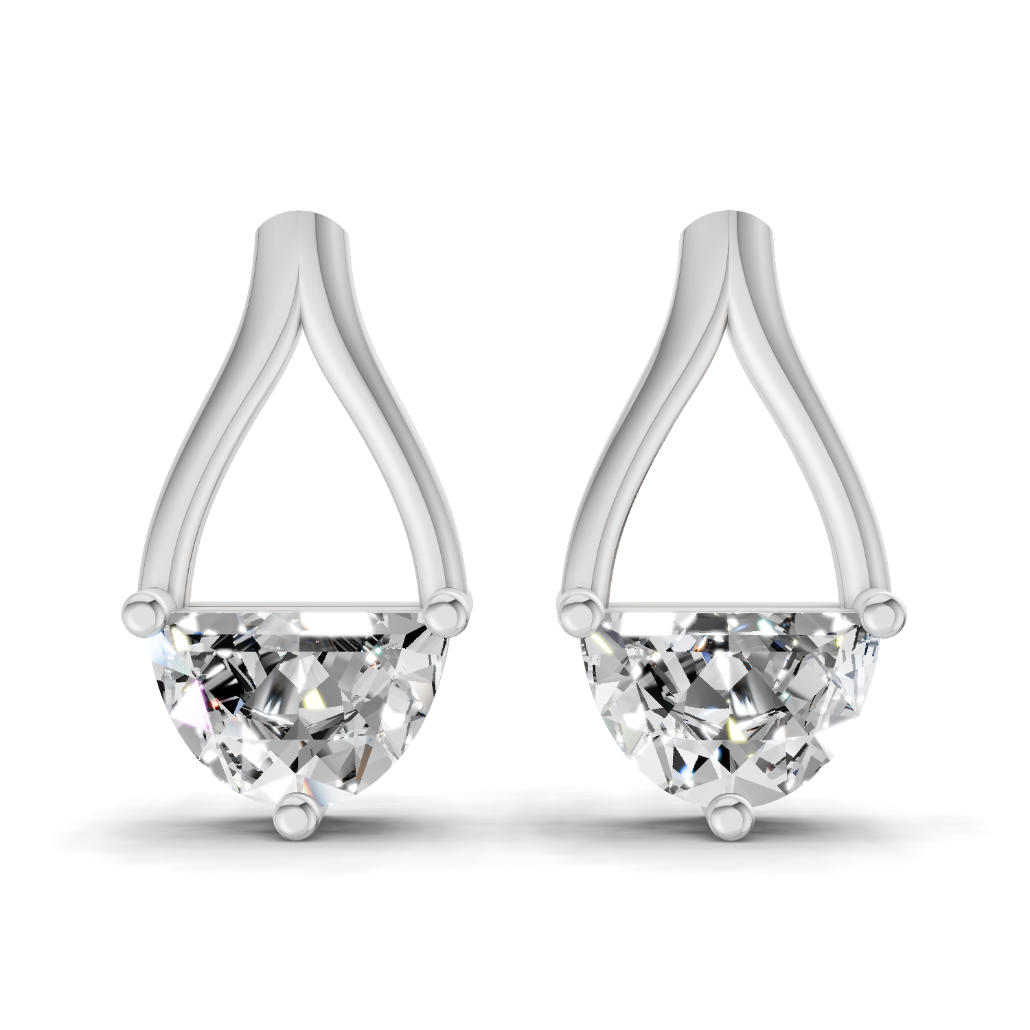 1.2 Carat Solitaire Diamond Earrings 14K - White Gold