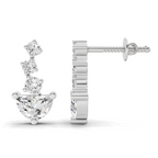 1.03 Carat trillion cut halfmoon Earrings 14K - White Gold