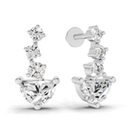 1.03 Carat trillion cut halfmoon Earrings 14K - White Gold