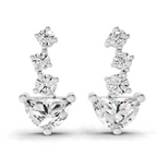 1.03 Carat trillion cut halfmoon Earrings 14K - White Gold