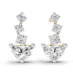 1.03 Carat trillion cut halfmoon Earrings 14K