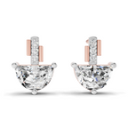 1.8 Carat Half-Moon Diamond Stud Earrings 14K - Rose Gold