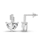1.8 Carat Half-Moon Diamond Stud Earrings 14K - White Gold