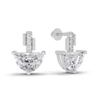 1.8 Carat Half-Moon Diamond Stud Earrings 14K - White Gold