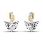 1.8 Carat Half-Moon Diamond Stud Earrings 14K