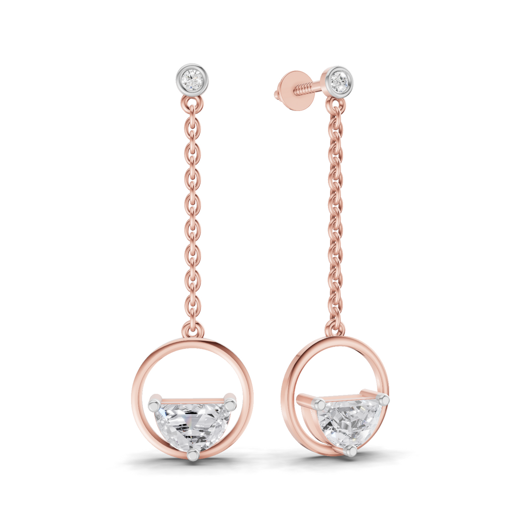 1.12 Carat Luna Drop Diamond Stud Earrings 14K - Rose Gold