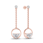 1.12 Carat Luna Drop Diamond Stud Earrings 14K - Rose Gold