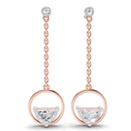 1.12 Carat Luna Drop Diamond Stud Earrings 14K - Rose Gold