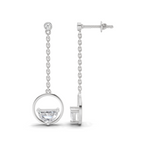 1.12 Carat Luna Drop Diamond Stud Earrings 14K - White Gold