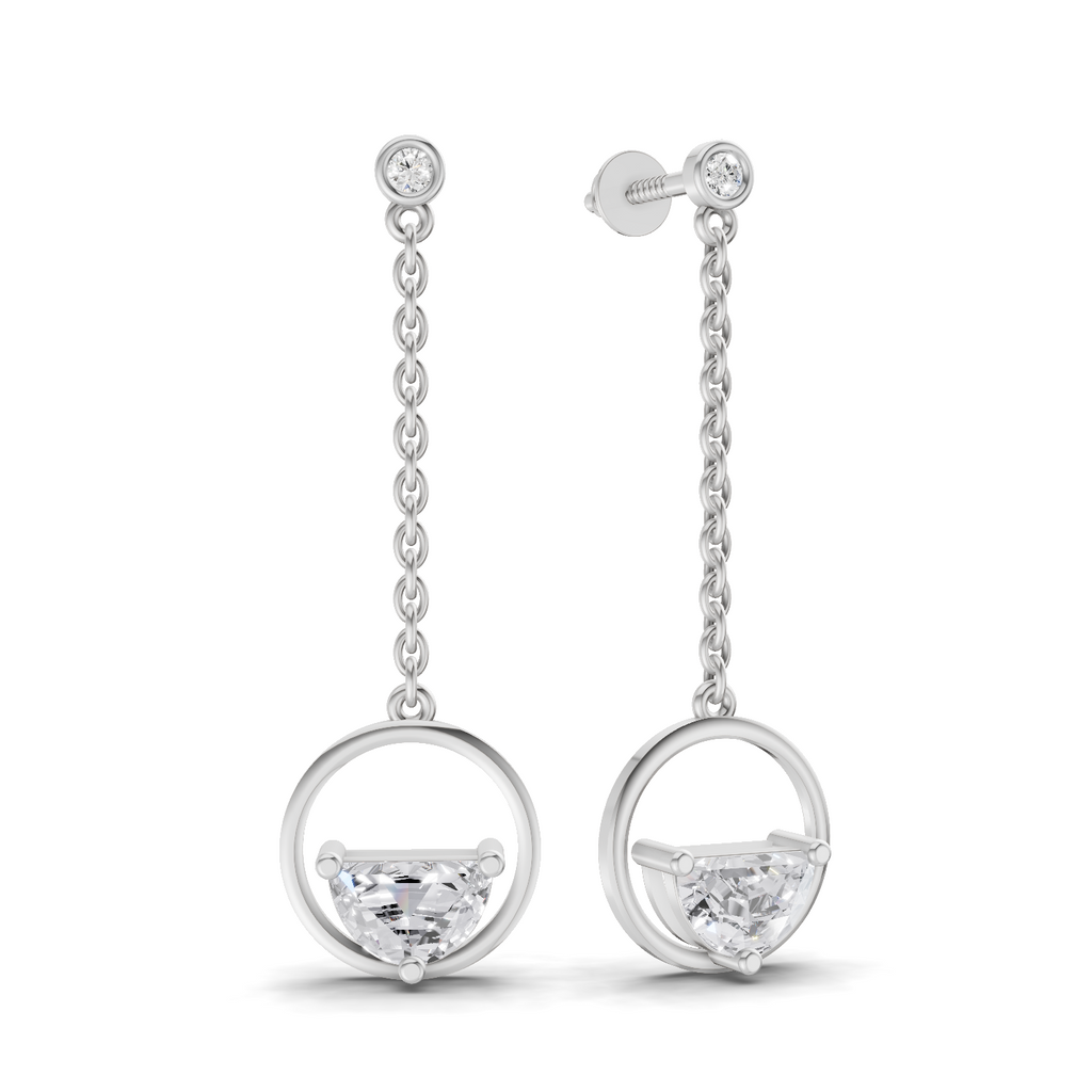 1.12 Carat Luna Drop Diamond Stud Earrings 14K - White Gold