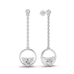 1.12 Carat Luna Drop Diamond Stud Earrings 14K - White Gold