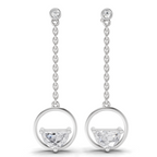 1.12 Carat Luna Drop Diamond Stud Earrings 14K - White Gold