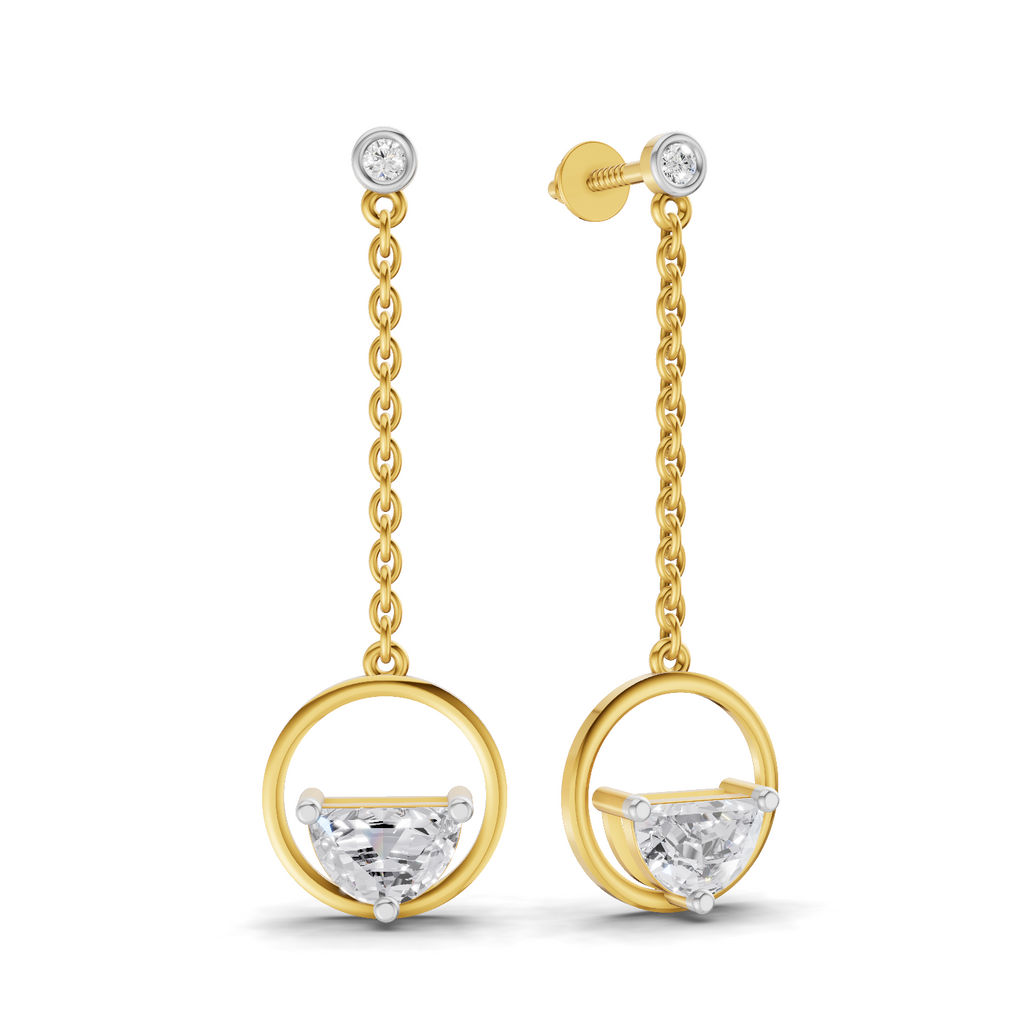 1.12 Carat Luna Drop Diamond Stud Earrings 14K