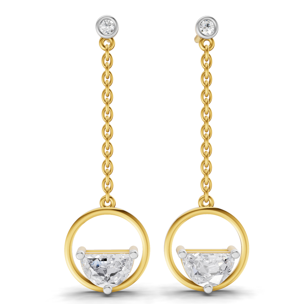 1.12 Carat Luna Drop Diamond Stud Earrings 14K