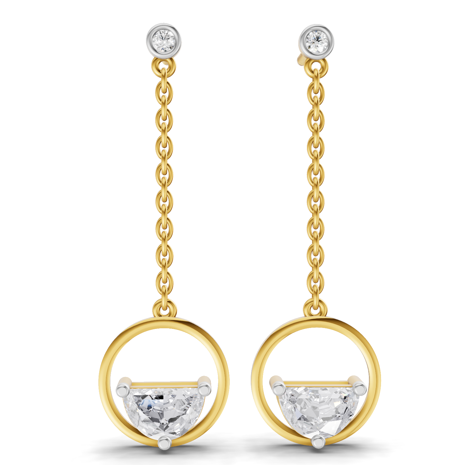 1.12 Carat Luna Drop Diamond Stud Earrings 14K