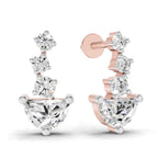 1.16 Carat Graduated Diamond Stud Earrings 14K - Rose Gold