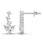 1.16 Carat Graduated Diamond Stud Earrings 14K - White Gold