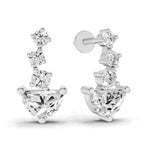 1.16 Carat Graduated Diamond Stud Earrings 14K - White Gold