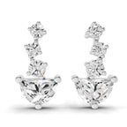 1.16 Carat Graduated Diamond Stud Earrings 14K - White Gold