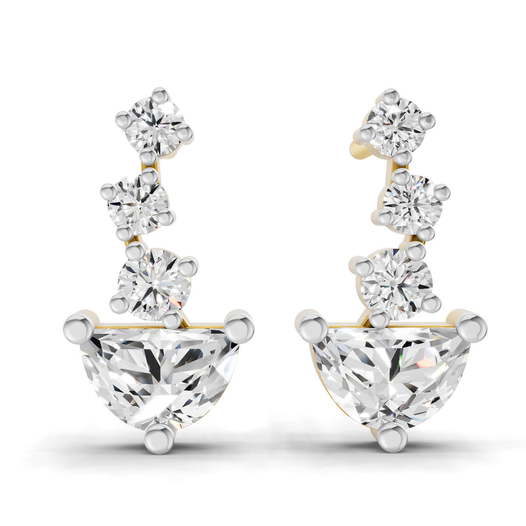 1.16 Carat Graduated Diamond Stud Earrings 14K