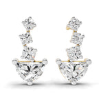 1.16 Carat Graduated Diamond Stud Earrings 14K