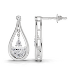 1.17 Carat Diamond Drop Earrings 14K - White Gold
