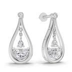 1.17 Carat Diamond Drop Earrings 14K - White Gold