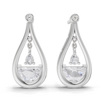 1.17 Carat Diamond Drop Earrings 14K - White Gold